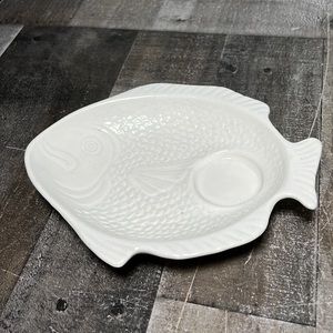 Vintage 1960s California Pottery Fish Shaped Snack Plate